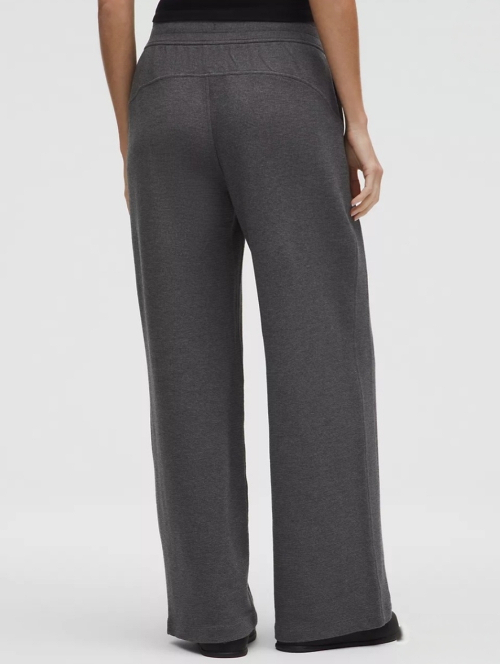 Lululemon Athletica Scuba MR Wide Leg Pant Waffle Grey Workout Athleisure S NEW - Picture 9 of 16